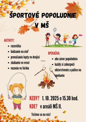 Pozvánka na Športový deň MŠ II.